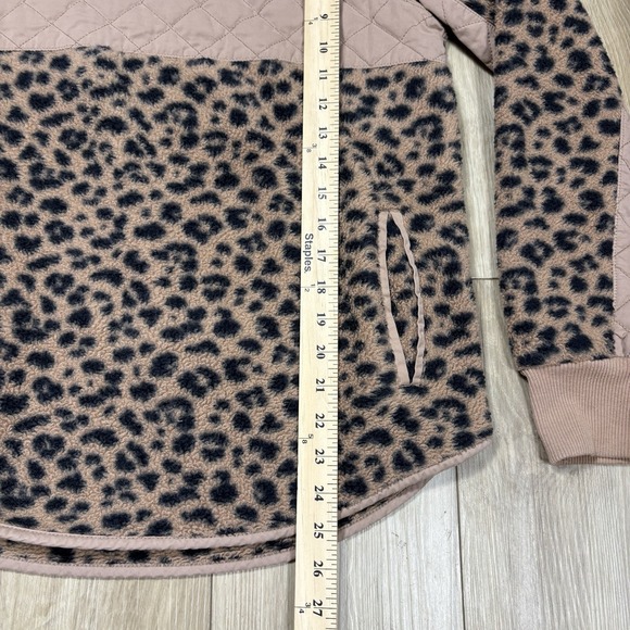 Abercrombie & Fitch Women's Asymmetrical Snap Fleece-LEOPARD PRINT Medium M - Picture 4 of 7